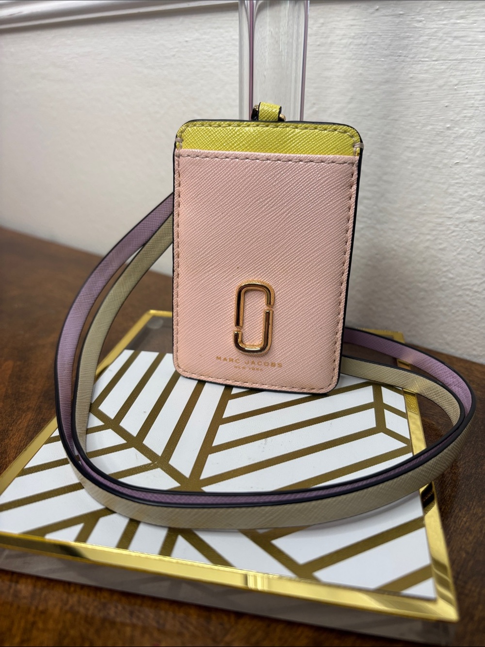 Marc Jacobs Snapshot Mint, Pink, Purple, Yellow Leather ID Card Holder Lanyard - Picture 5 of 12